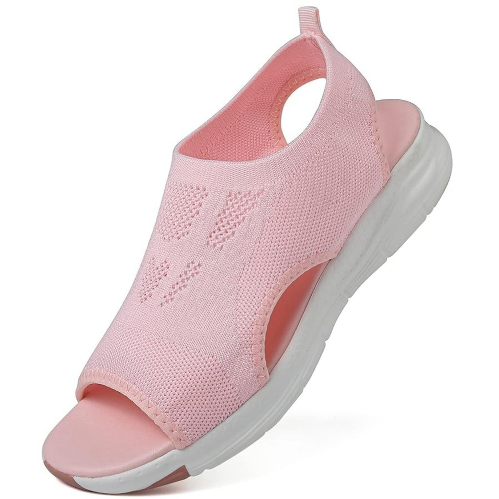 MCICI Womens Flat Slide Sandals Comfort Walking in Light Pink Size US 10 / EU 40